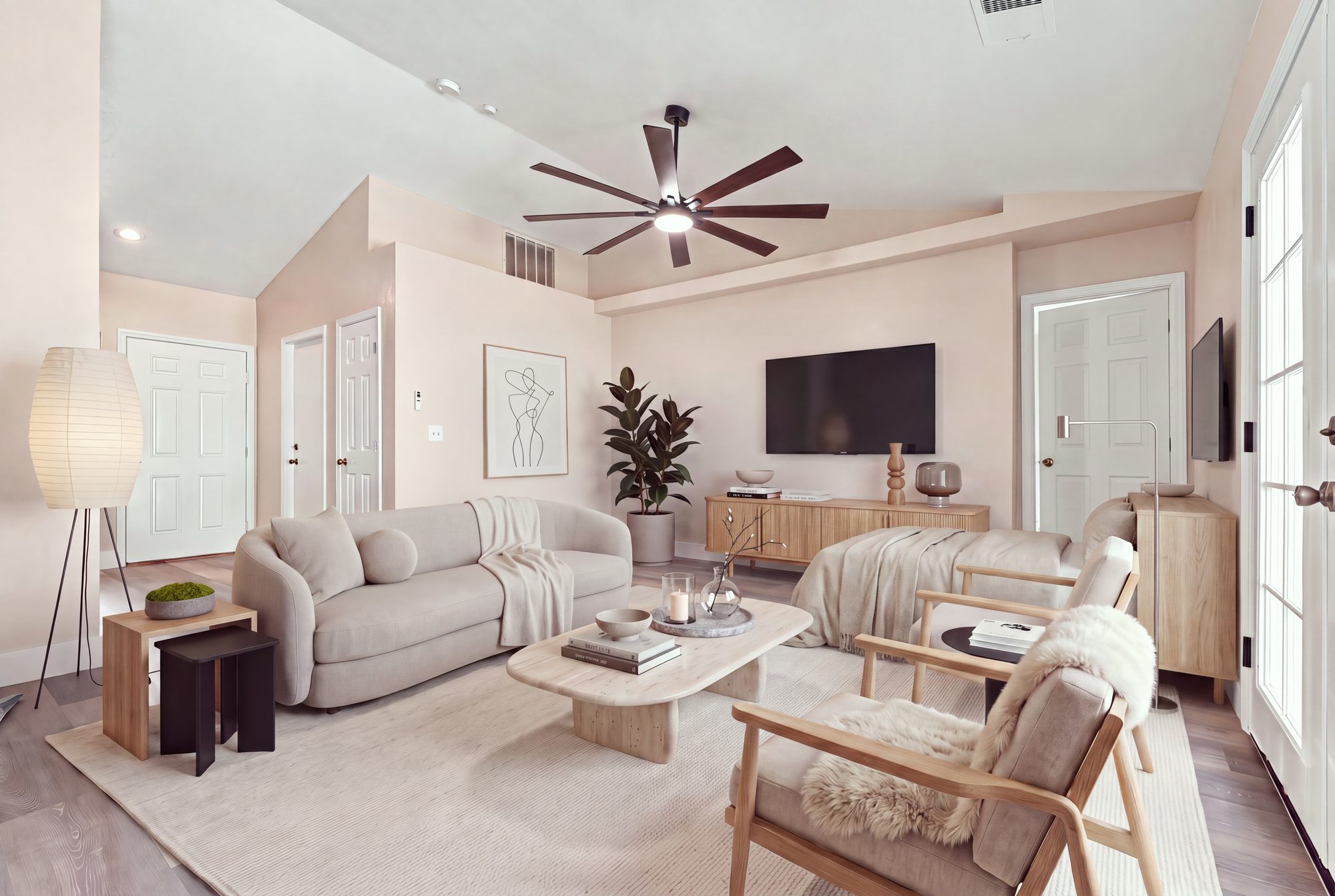 Bright staged living room — Farmersville real estate photography, California